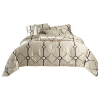 Emma Mason Signature Kelly 9-Piece Queen Comforter Set, Pearl, AIC00394