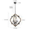 LALUZ 4-light Farmhouse Wood Lantern chandelier for Kitchen Island