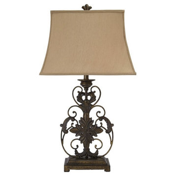 Bowery Hill Traditional Metal 3-Way Switch Table Lamp in Gold