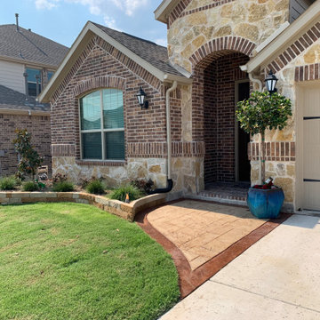 Hills at Crown Ridge: Frisco: Stone Edging & Decorative Concrete Entryway