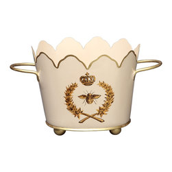 Gold Bee in Garland Oval Cachepots - Area Rugs
