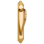 Mestre - Divenci Door Pull Handle On Plate 12", Brass Door Pulls. One piece - Transform your doors into timeless masterpieces with our Victorian-Style Luxury Door Pull Handles. Crafted with meticulous attention to detail, these handles are the epitome of elegance, bringing the charm and opulence of the Victorian era to your modern or classic interiors.