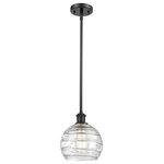 Innovations Lighting - Deco Swirl 1-Light Pendant, Matte Black, Clear - A truly dynamic fixture, the Ballston fits seamlessly amidst most decor styles. Its sleek design and vast offering of finishes and shade options makes the Ballston an easy choice for all homes.