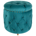 Livabliss - Surya Amana AAA-003 Ottoman, Teal - Our Amana Collection offers an enduring presentation of the modern form that will competently revitalize your decor space. Made in India with Cotton, Manufactured Wood, Wood. For optimal product care, wipe clean with a dry cloth. Manufacturers 30 Day Limited Warranty.
