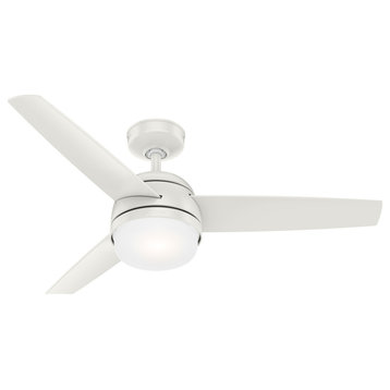 Hunter 48" Midtown Fresh White Ceiling Fan, LED Light Kit and Remote