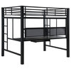 Coaster Avalon Full Metal Workstation Loft Bed with Ladder in Black