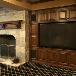 Fireplace Cabinetry and Media Cabinetry in the Study, Den or Library - Fireplace Mantels