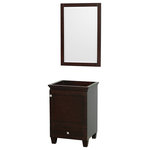 Wyndham Collection - Acclaim 24" Espresso Single Vanity, No Top, No Sink, Acclaim 24" - Sublimely linking traditional and modern design aesthetics, and part of the exclusive Wyndham Collection Designer Series by Christopher Grubb, the Acclaim Vanity is at home in almost every bathroom decor. This solid oak vanity blends the simple lines of traditional design with modern elements like beautiful overmount sinks and brushed chrome hardware, resulting in a timeless piece of bathroom furniture. The Acclaim is available with a White Carrara or Ivory marble counter, a choice of sinks, and matching Mrrs. Featuring soft close door hinges and drawer glides, you'll never hear a noisy door again! Meticulously finished with brushed chrome hardware, the attention to detail on this beautiful vanity is second to none and is sure to be envy of your friends and neighbors