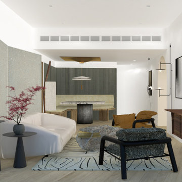 Living room and dining room view