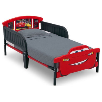 Delta Children Cars Plastic 3D-Footboard Toddler Bed in Red/Black