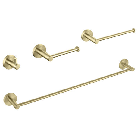 Circular 4 Piece Hardware Set, Brush Gold