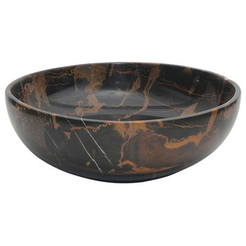 Laurus Marble Bowl, Black and Gold, 12"