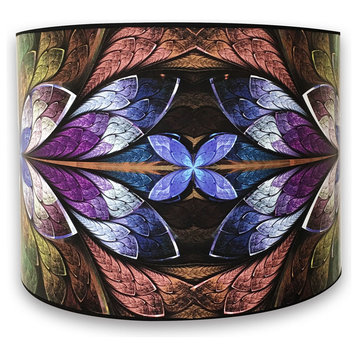 Decorative Handmade Lamp Shade, Purple Flower Design , 10"x10"x8