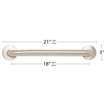 CuVerro Copper Alloy Antimicrobial, Grab Bar, Satin Stainless Finish, 18"