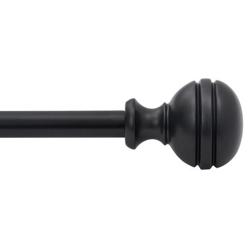 UTOPIA ALLEY 5/8" Adjustable Drapery Rods for Bedroom & Living Room, Black, 48"-86"