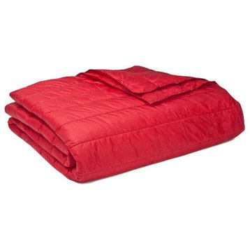 PUFF Packable Down Alternative Indoor/Outdoor Water Resistant Blanket , Scarlet/