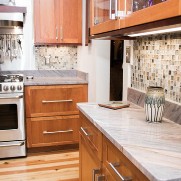 Aurora Blue Quartzite Kitchen by Ancient Art Stone