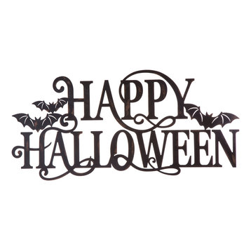 23.94" Metal Happy Halloween Wall Sign