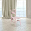 Set of 10 Kids Chair, Polycarbonate Construction With Slatted Back, Transparent, Pink