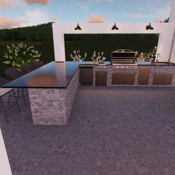 Multi-Level Backyard Living Space