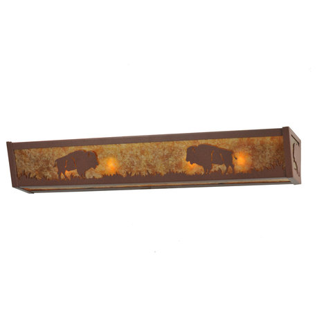 Meyda Tiffany 109891 30" W Buffalo Vanity Light - Rust / Amber Mica