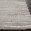 Solid Pattern Gray /Black Wool/Silk Handloom Rug - BI05, 3.6x5.6