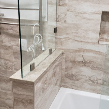 Bathroom reno as a part of the entire apartment renovation.Before/after picture