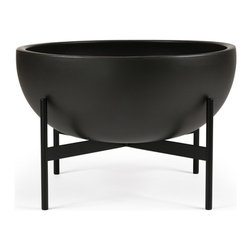Case Study Bowl Planter with Metal Stand - Indoor Pots And Planters