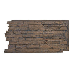 141-BRIGHTON FAUX WIDE STACKED STONE WALL PANELS - 24"H - Wall Panels