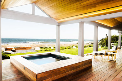 Deck - coastal backyard deck idea in Santa Barbara