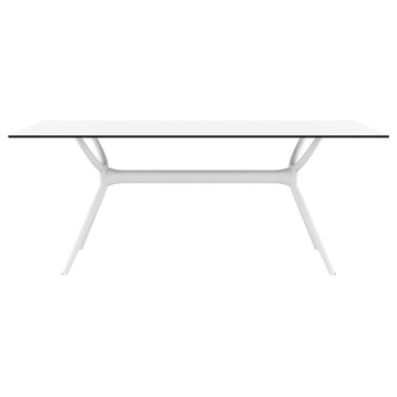 Compamia Air Rectangle Dining Table, White, 71"