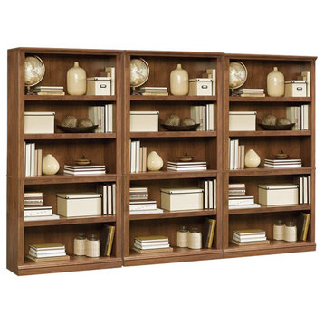 Sauder Select 5 Shelf Wall Bookcase in Oiled Oak