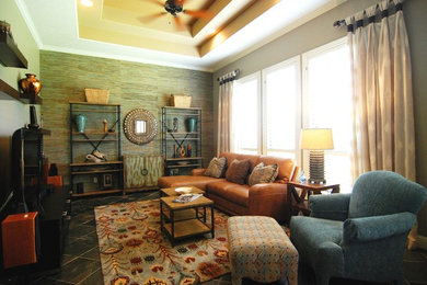 Transitional living room photo in Little Rock