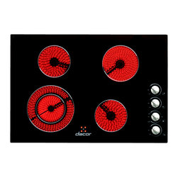 Dacor Distinctive 30" Electric Cooktop, Black Ceramic Glass | DECT304B - Cooktops