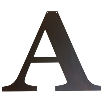 Rustic Large Letter "A", Raw Metal, 24"