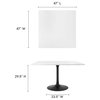 Lippa 47" Square Wood Top Dining Table Black White