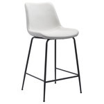 Zuo Mod - Byron Counter Chair White - Byron Counter Chair WhiteThe Bryon Counter Chair has mid century modern urban lines and looks great in any space. With a heavy duty vinyl covering and a sturdy steel frame, this counter chair fits in any home kitchen, dining area, or bar. The legs are finished in a matte black coating that is durable for hospitality use. Byron Counter Chair White Features: