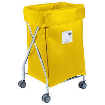 Narrow Collapsible Hamper with Yellow Vinyl Bag