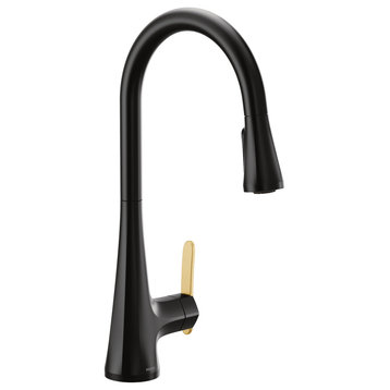 Moen S7235 Sinema 1.5 GPM 1 Hole Pull Down Kitchen Faucet - Matte Black