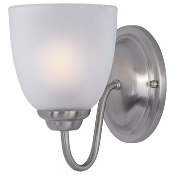 Stefan 1-Light Wall Sconce, Satin Nickel, Frosted
