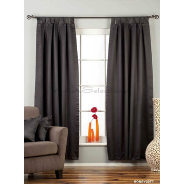 Black Tab Top 90% blackout Cafe Curtain / Drape / Panel  - 50W x 36L - Piece