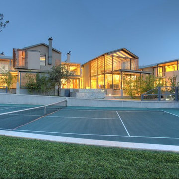 Exterior, tennis court