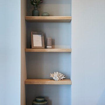 Styling shelving can add personal touches to small spaces