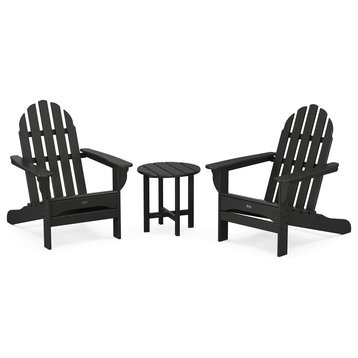 Trex Outdoor Furniture Cape Cod 3-Piece Adirondack Set, Charcoal Black