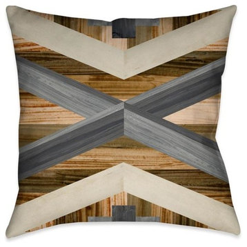 Geometric Inlay I Outdoor Decorative Pillow, 20"x20"