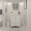 Abbey 30" Bathroom Vanity, Base: White, 30", Top: Carrara Marble