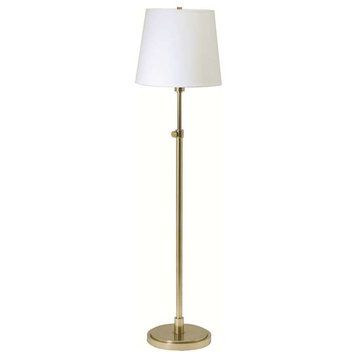 House of Troy Raw Brass Adjustable Floor Lamp