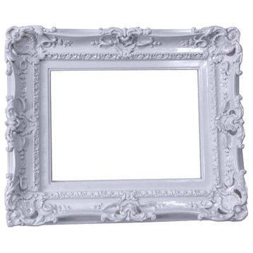 Shabby Chic White Frame, 12"x16" Wedding Frames, Glass/Back Panel