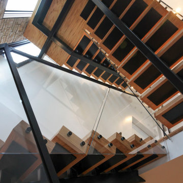 Project #98 | Modern Mono-beam Staircase with Glass Railing