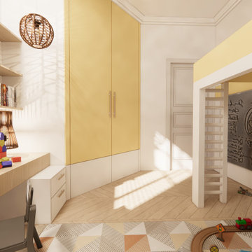 Space planning and interior design proposal for 3 bedroom flat in Battersea